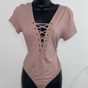 Pink criss cross top